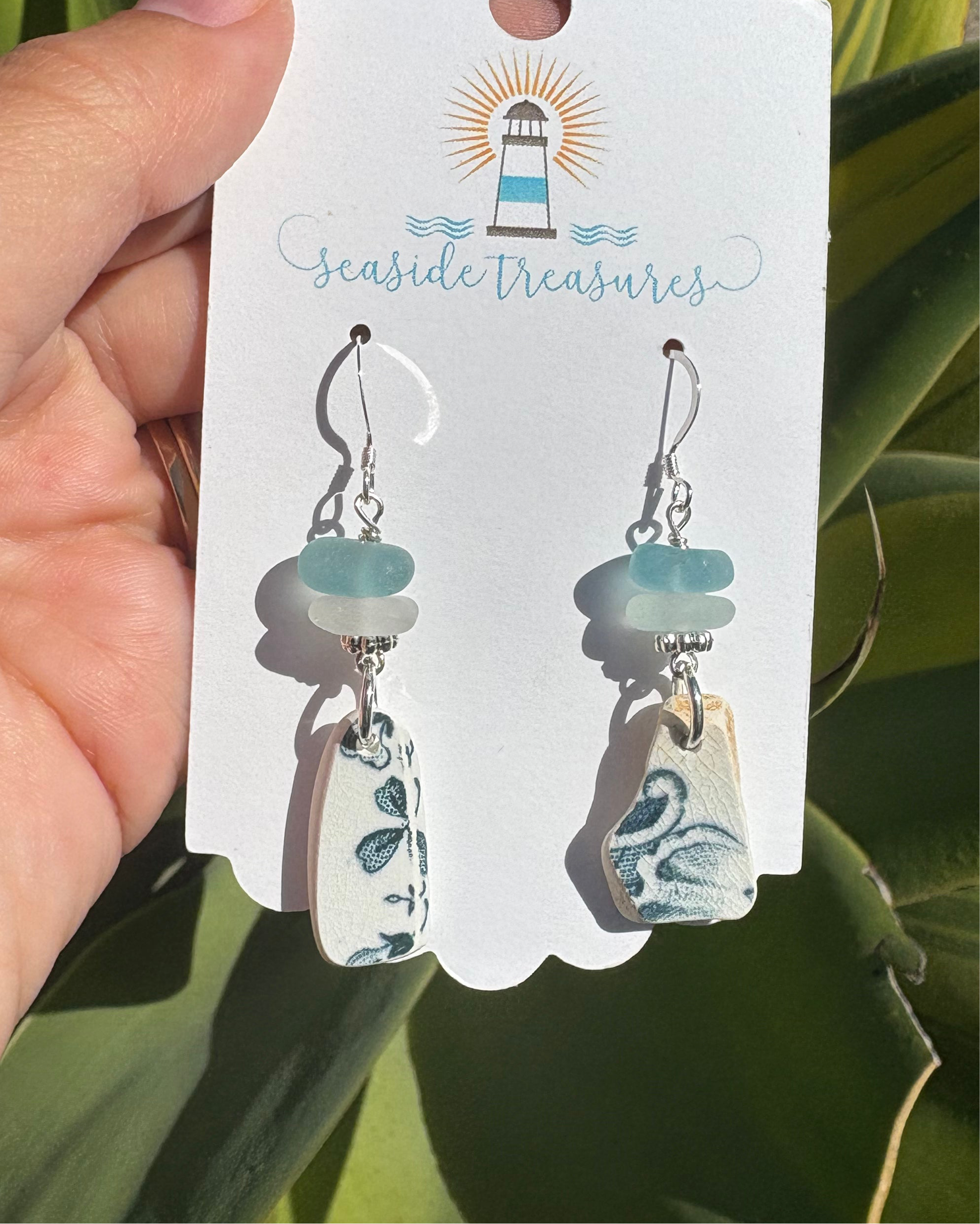 Sea pottery earrings