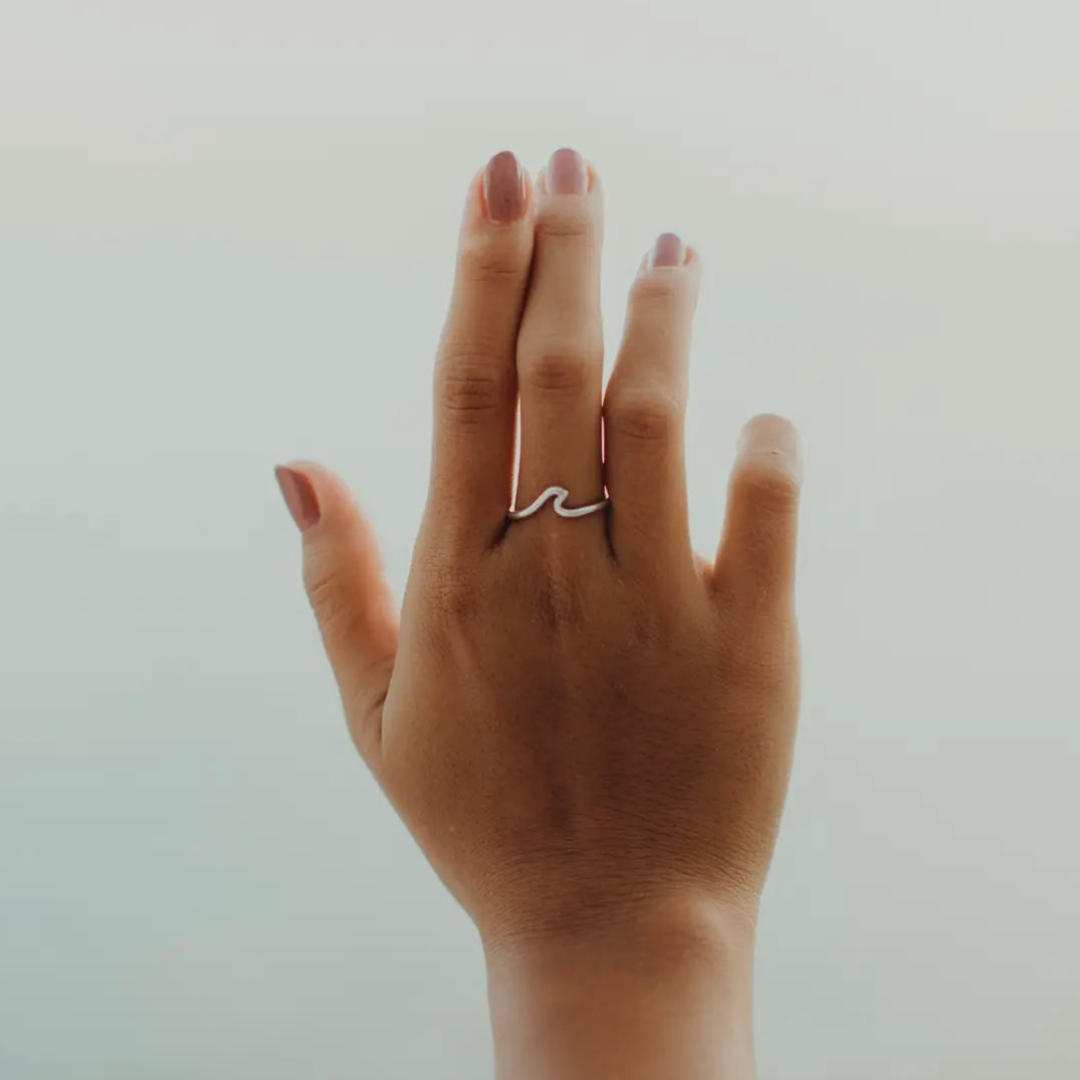 Adjustable Wave Ring Silver