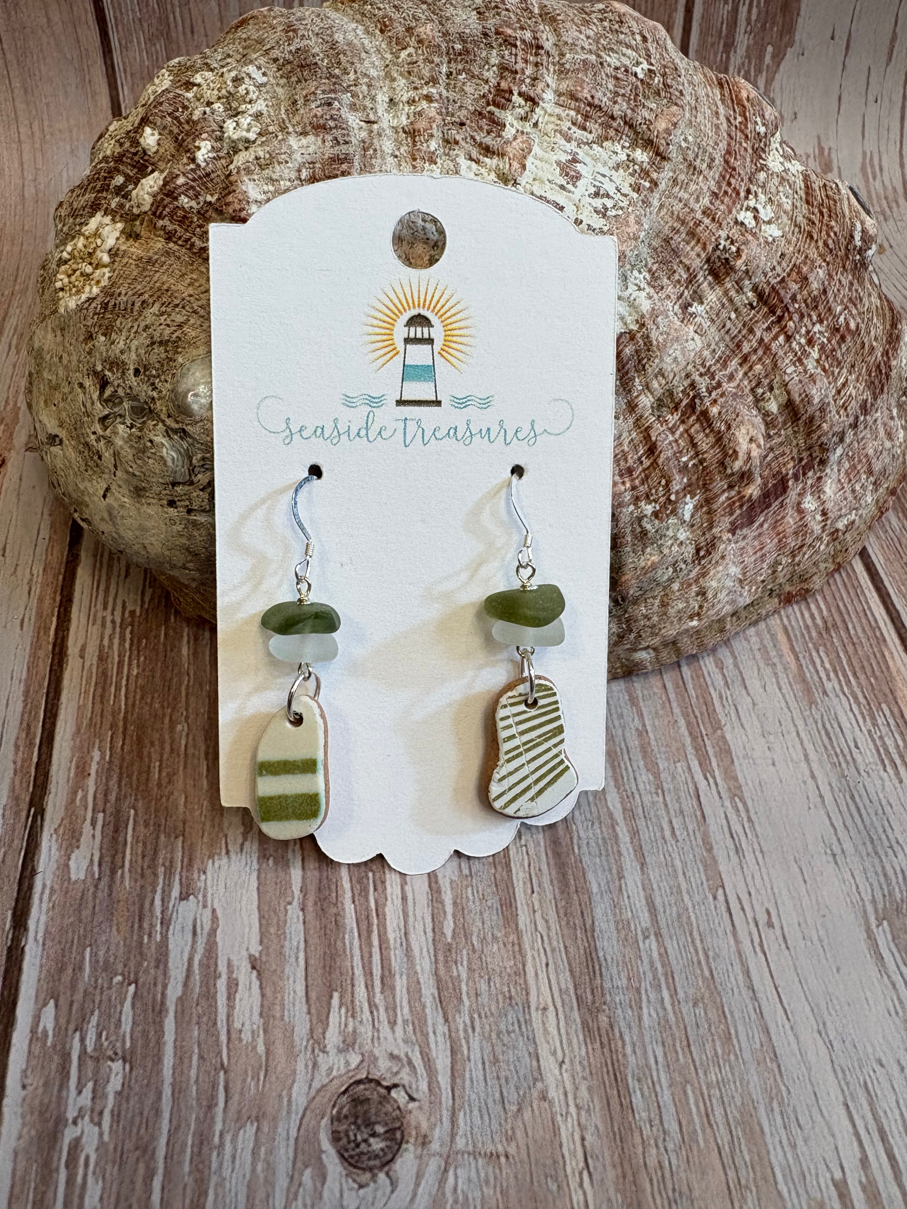 Sea pottery earrings