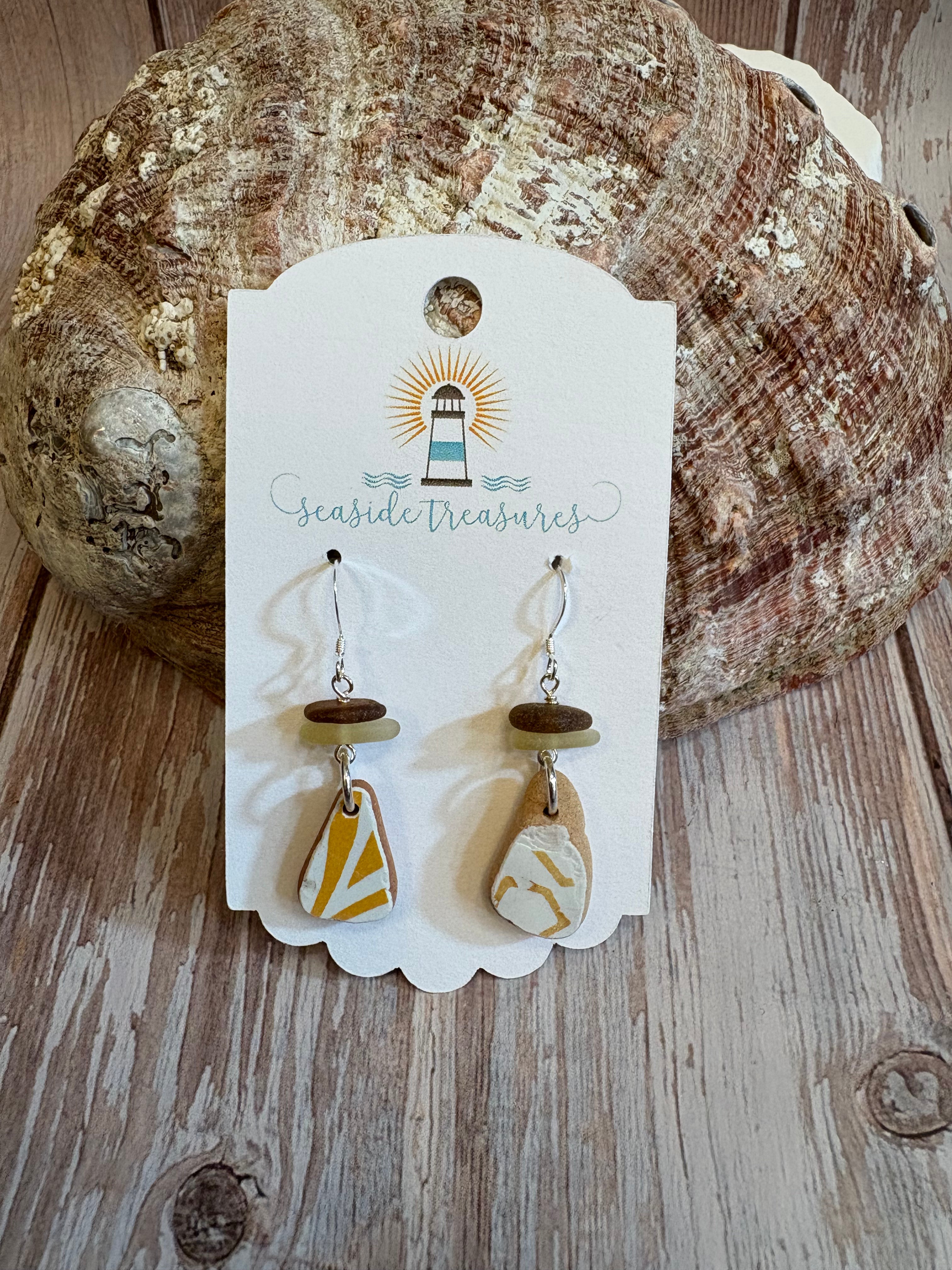 Sea pottery earrings