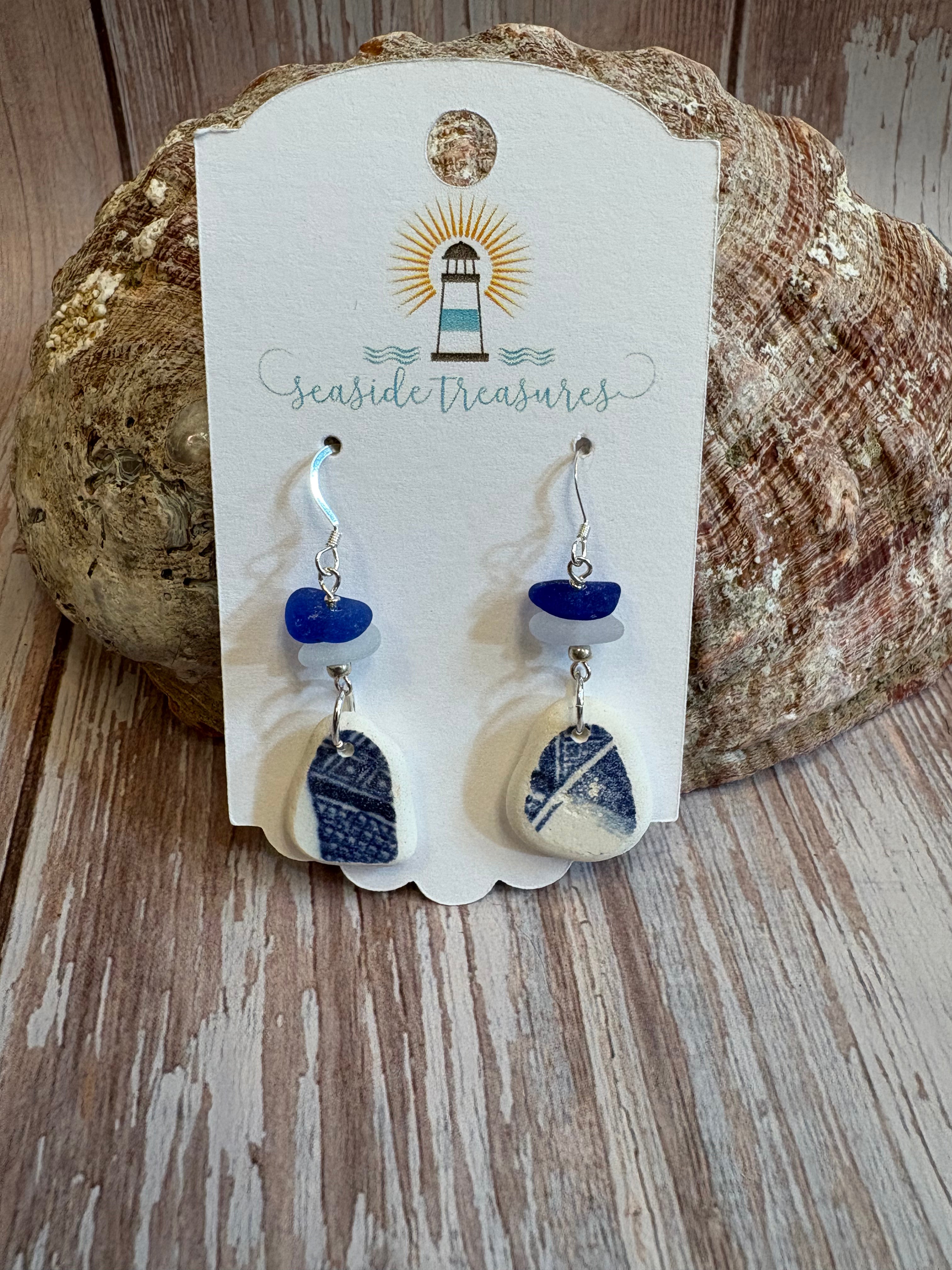 Sea pottery earrings
