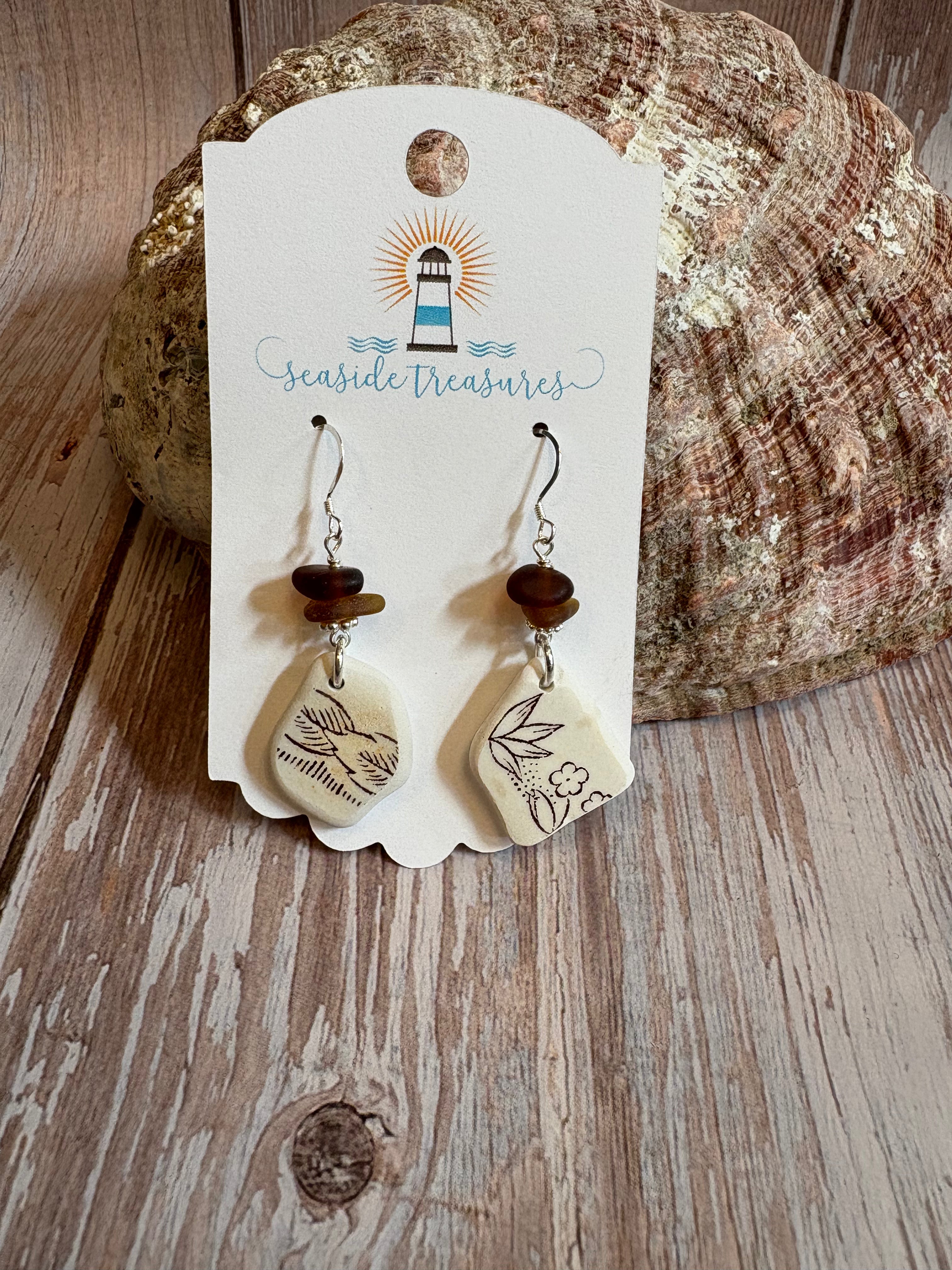 Sea pottery earrings