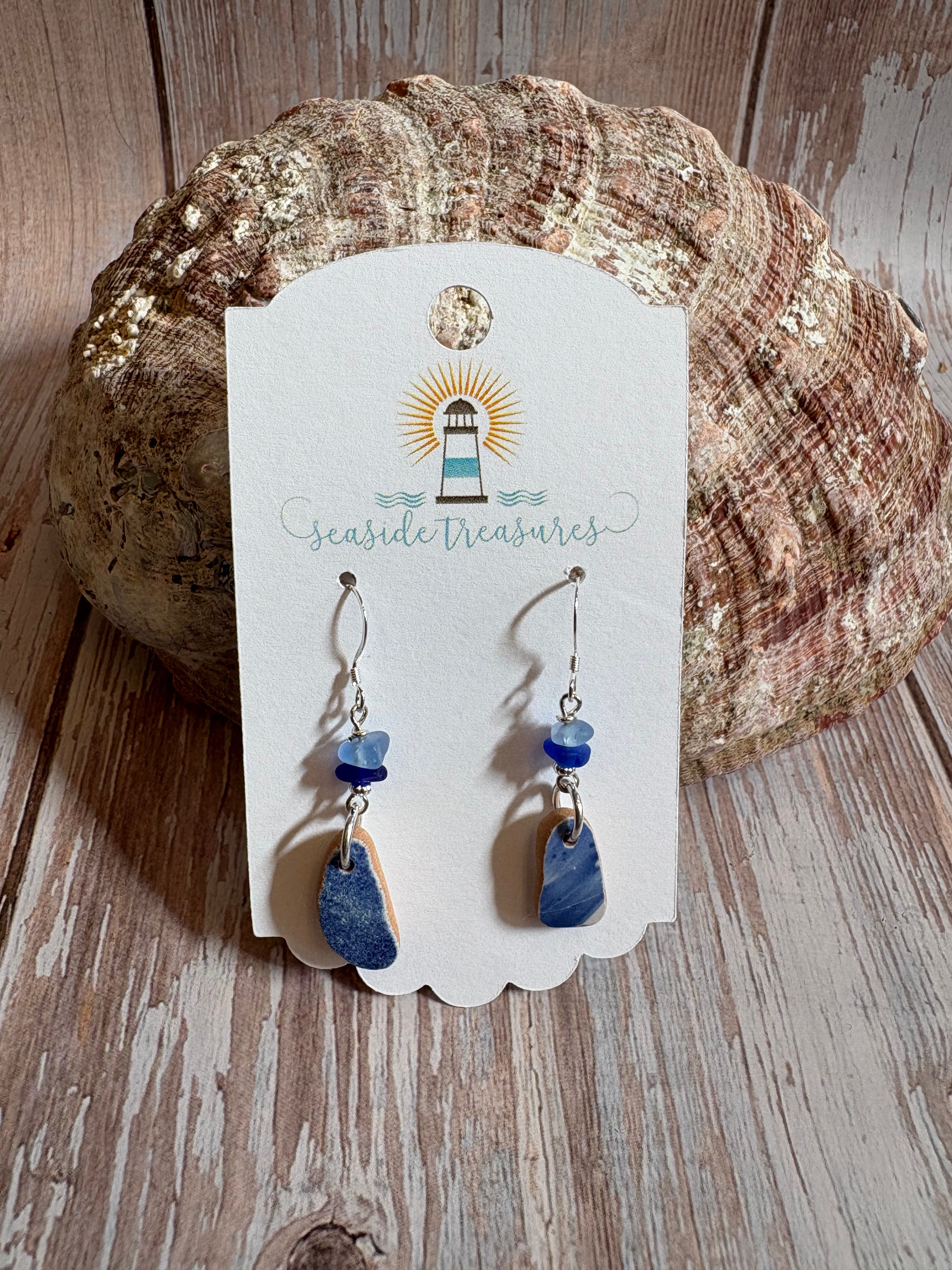 Sea pottery earrings