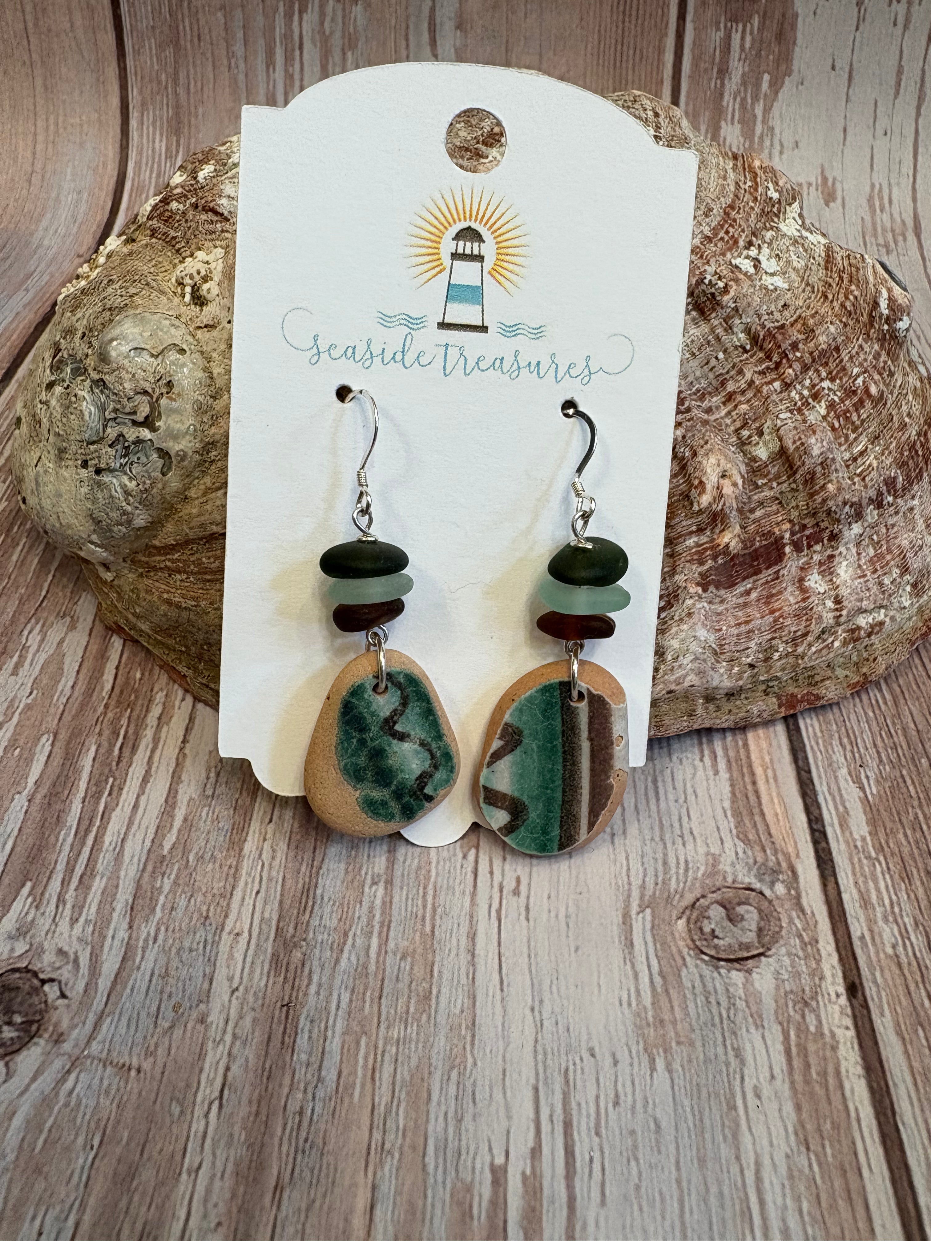 Sea pottery earrings