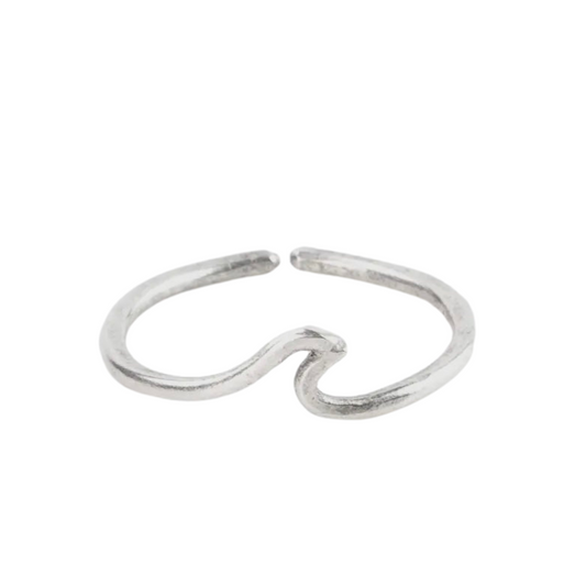 Adjustable Wave Ring Silver