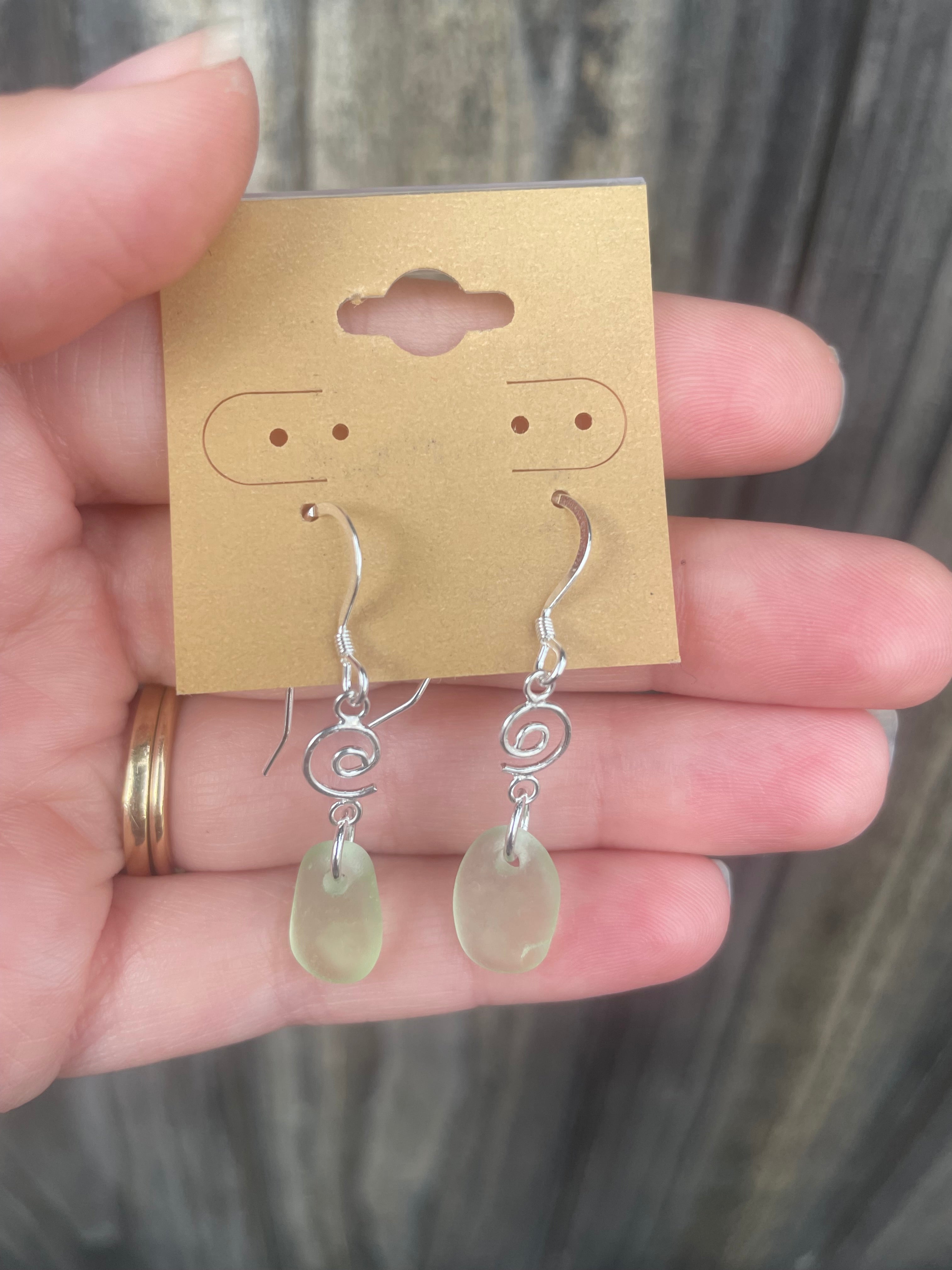 Design Sea Glass Earrings in Sea Foam