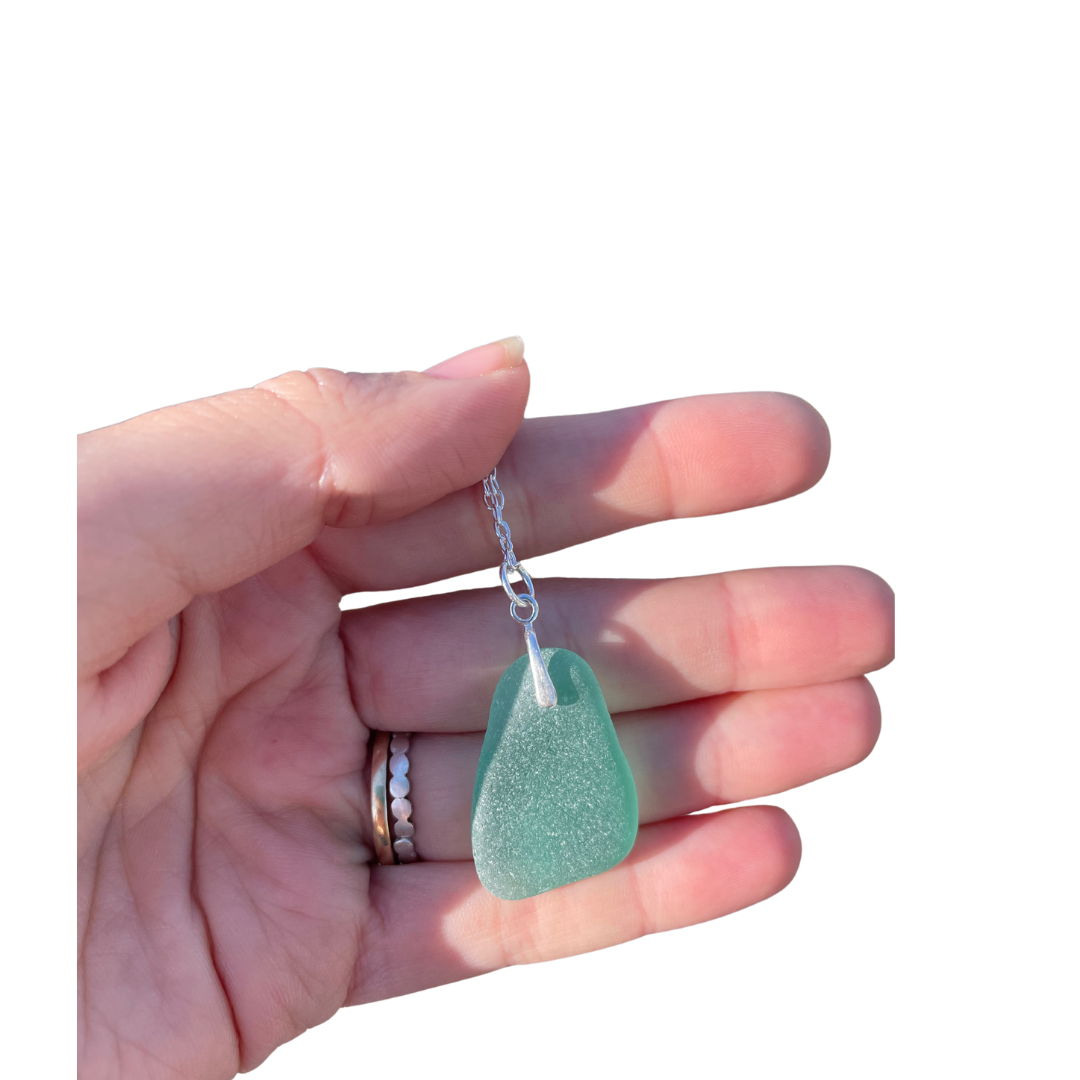 Sea Glass Necklace in Teal