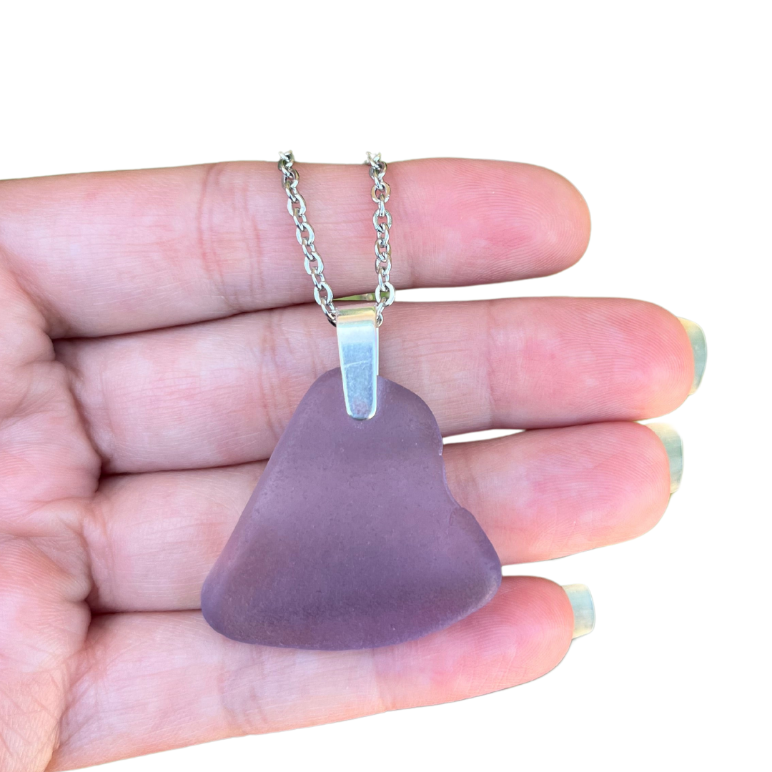 Sea Glass Necklace in Purple Lavender