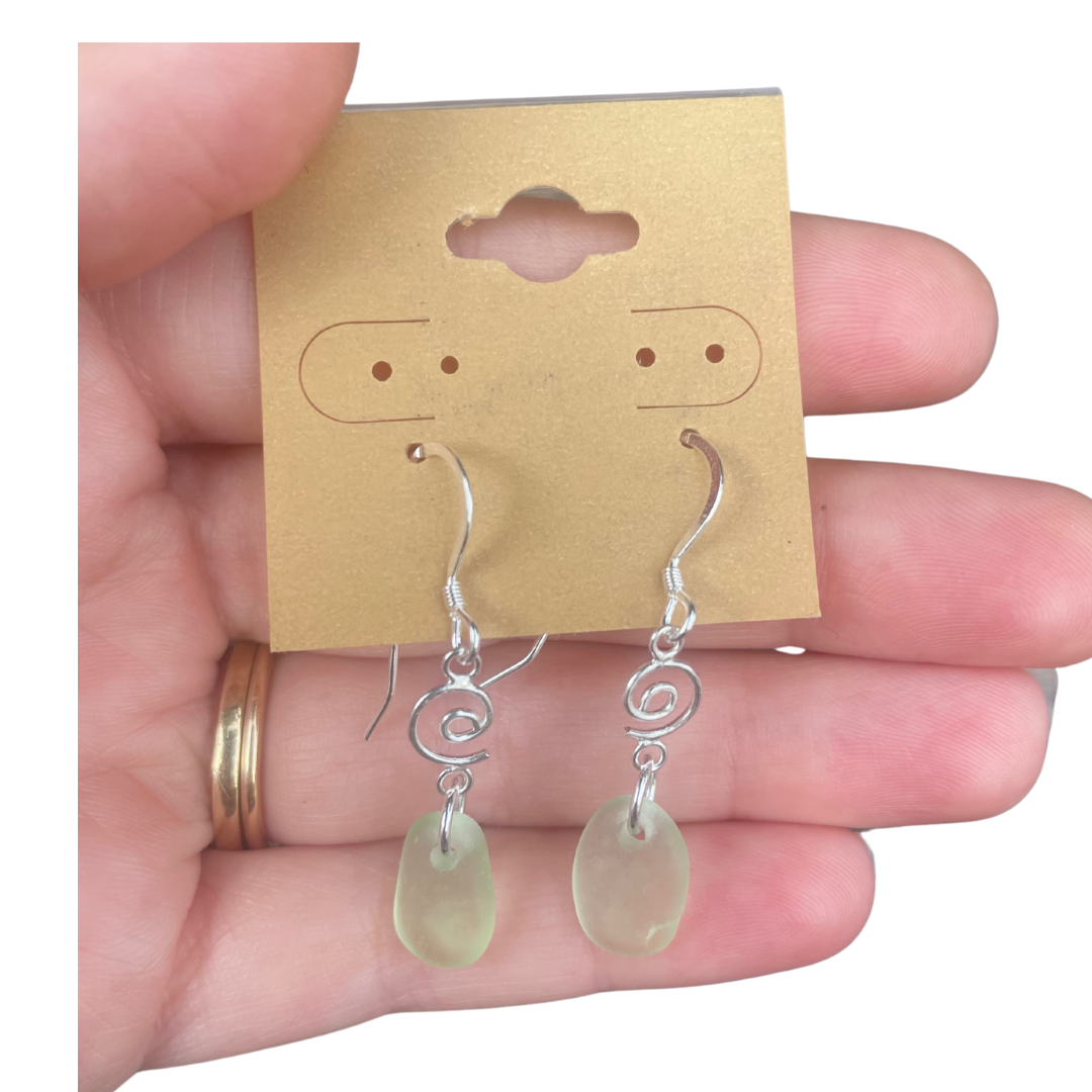 Design Sea Glass Earrings in Sea Foam