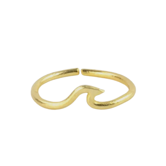 Adjustable Wave Ring Gold