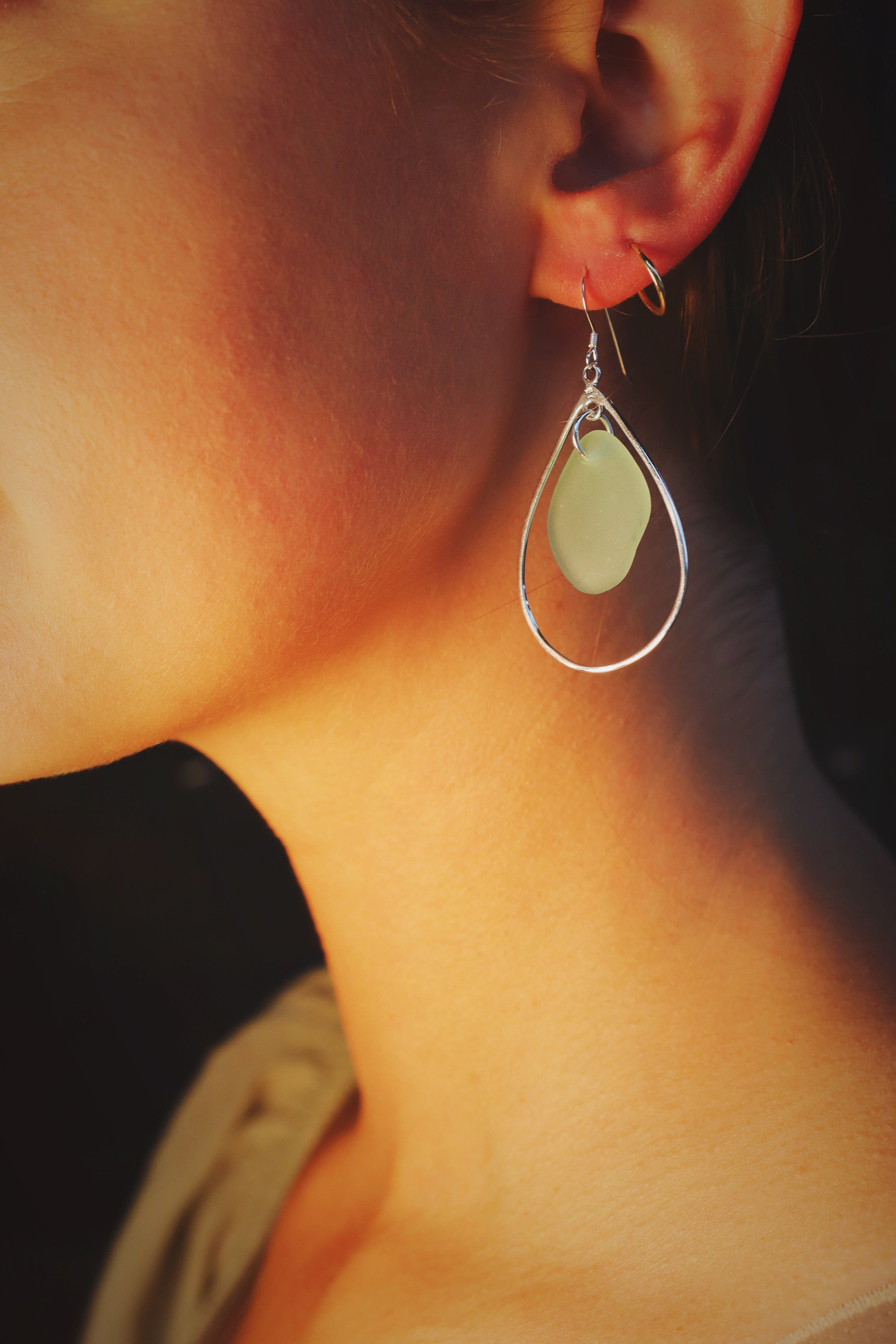 Signature Sea Glass Hoop Earrings